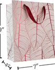 Leaf Design Maroon Gift Bags 12 Pack 12.5"X10.25"X4.75"