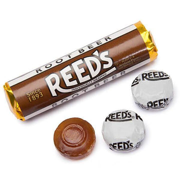 Reed's Hard Candy Rolls - Root Beer: 24-Piece Box - Candy Warehouse