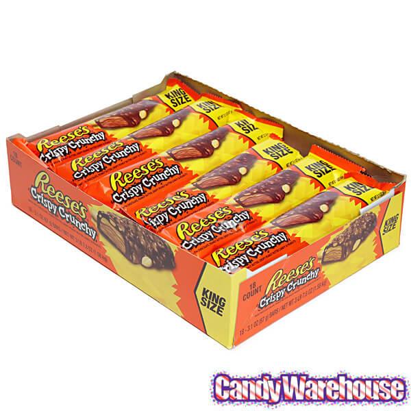 Reese's Crispy Crunchy King Size Candy Bars: 18-Piece Box - Candy Warehouse