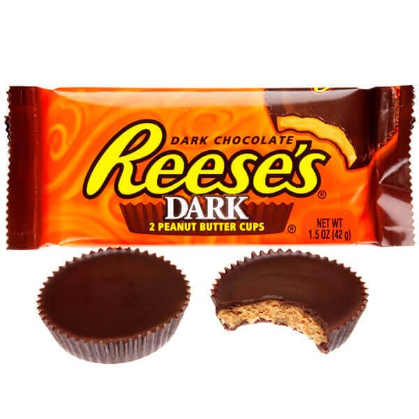 Reeses Dark Chocolate Peanut Butter Cups Packs: 24-Piece Box - Candy Warehouse