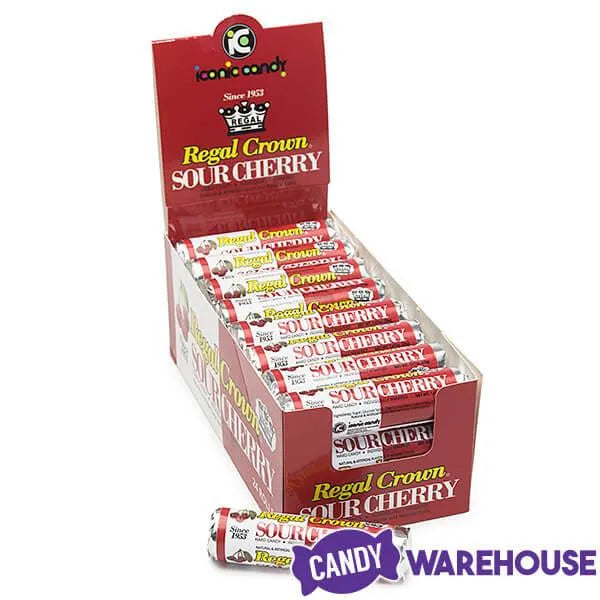 Regal Crown Sour Cherry Hard Candy Rolls: 24-Piece Box – Candy