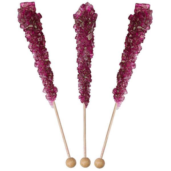 Rock Candy Crystal Sticks - Berry Purple: 120-Piece Case - Candy Warehouse