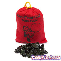 Santa's Coal Black Bubble Gum Satchels: 24-Piece Display - Candy Warehouse