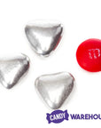 Silver Chocolate Hearts: 1LB Bag