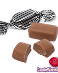 Silver with Black Stripes Wrapped Mocha Chocolate Meltaways: 1LB Bag