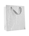 Leaf Design Silver Gift Bags 12 Pack 12.5"X10.25"X4.75"