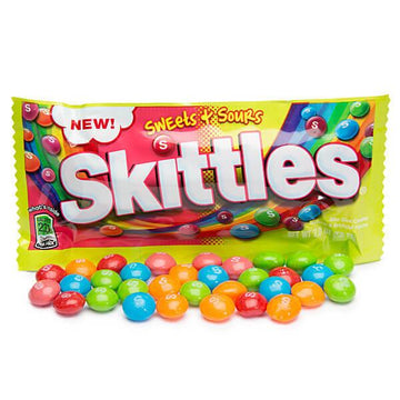Skittles Candy Packs - Sweets and Sours: 24-Piece Box - Candy Warehouse
