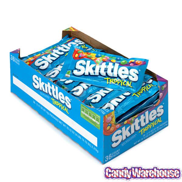 Skittles Candy Packs - Tropical: 36-Piece Box - Candy Warehouse