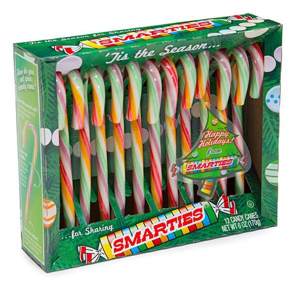 Smarties Candy Canes: 12-Piece Box - Candy Warehouse