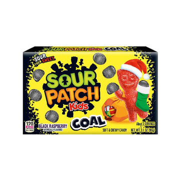 Sour Patch Kids Coal Candy 3.1-Ounce Packs: 12-Piece Box - Candy Warehouse