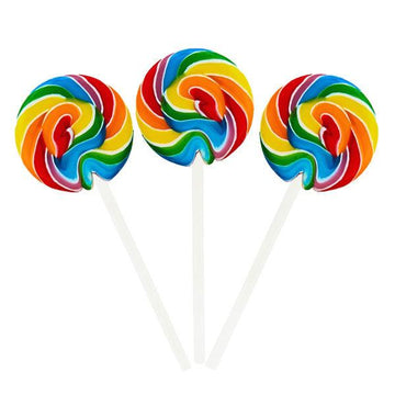 Squiggly Pops Petite Swirl Lollipops - Rainbow Cherry: 24-Piece Jar - Candy Warehouse