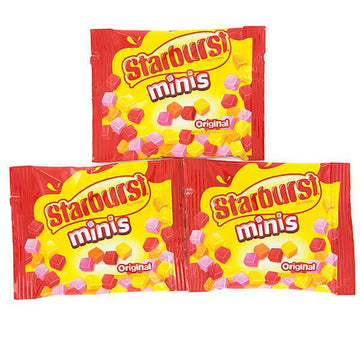 Starburst Minis Fruit Chews Candy Fun Size Packs - Original: 15-Piece Bag - Candy Warehouse
