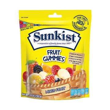 Sunkist® Fruit Gummies - Mixed Fruit: 28-Ounce Bag - Candy Warehouse