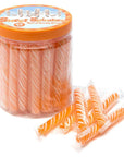 Sweet Spindles Mini Hard Candy Sticks - Orange: 50-Piece Jar