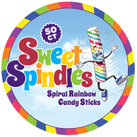 Sweet Spindles Mini Hard Candy Sticks - Rainbow: 50-Piece Jar - Candy Warehouse