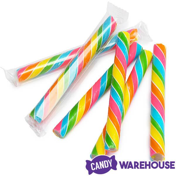 Sweet Spindles Mini Hard Candy Sticks - Rainbow: 50-Piece Jar - Candy Warehouse