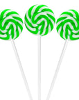 Swipple Pops Petite Swirl Ripple Lollipops - Green Lime: 60-Piece Tub