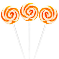 Swipple Pops Petite Swirl Ripple Lollipops - Orange: 60-Piece Tub - Candy Warehouse