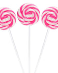 Swipple Pops Petite Swirl Ripple Lollipops - Pink Strawberry: 60-Piece Tub