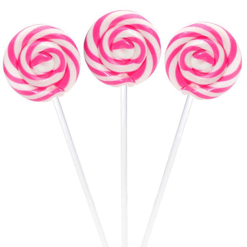 Swipple Pops Petite Swirl Ripple Lollipops - Pink Strawberry: 60-Piece Tub - Candy Warehouse
