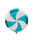 Teal Blue Swirl Plastic Candy Lollipop - 24 Inch