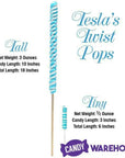 Tesla's Tremendously Tall 3-Ounce Twist Pops - Rainbow Cherry: 12-Piece Box