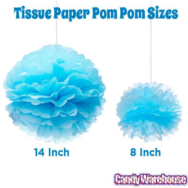 Tissue Paper 14-Inch Pom Pom - Light Blue