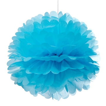 Tissue Paper 14-Inch Pom Pom - Turquoise Blue - Candy Warehouse