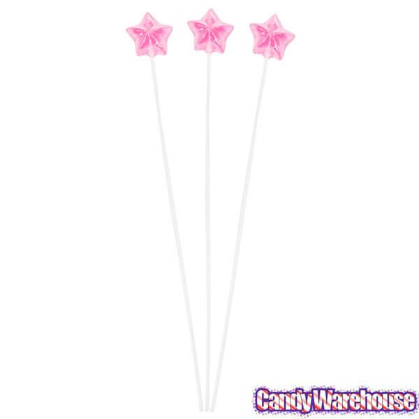 Twinkle Candy Star Lollipops - Pink: 120-Piece Bag - Candy Warehouse