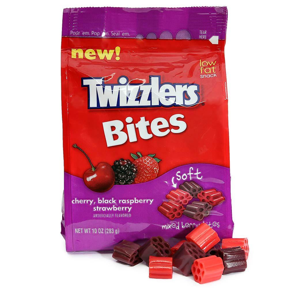Twizzlers Licorice Bites Cherry, Black Raspberry and Strawberry 10
