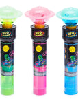 UFO Spinner Flashing Alien Flying Saucers with Candy: 12-Piece Display
