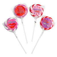 Valentine Swirl Pops with Stickers: 12-Piece Box - Candy Warehouse