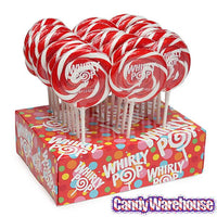 Whirly Pop 1.5-Ounce Swirl Suckers - Red: 24-Piece Display - Candy Warehouse