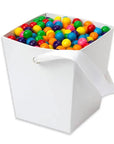White Cardboard Buckets with Ribbon Handles: 6-Piece Set