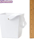 White Cardboard Buckets with Ribbon Handles: 6-Piece Set