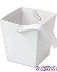 White Cardboard Buckets with Ribbon Handles: 6-Piece Set