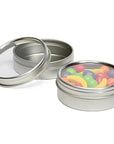 Windowed Round Candy Tins - 2-Ounce: 24-Piece Set