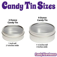 Windowed Round Candy Tins - 4-Ounce: 24-Piece Set - Candy Warehouse