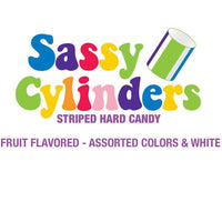 YumJunkie Sassy Cylinders Assortment Striped Hard Candy: 5LB Bag - Candy Warehouse