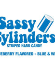 YumJunkie Sassy Cylinders Blueberry Blue Striped Hard Candy: 5LB Bag