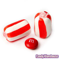 YumJunkie Sassy Cylinders Cherry Red Striped Hard Candy: 5LB Bag - Candy Warehouse