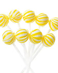 YumJunkie Sassy Spheres Banana Yellow Striped Ball Lollipops - Petite: 400-Piece Bag