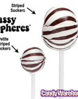 YumJunkie Sassy Spheres Cherry Black Striped Ball Lollipops: 100-Piece Bag