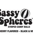 YumJunkie Sassy Spheres Cherry Black Striped Candy Balls: 5LB Bag