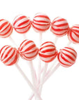YumJunkie Sassy Spheres Cherry Red Striped Ball Lollipops - Petite: 400-Piece Bag