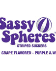 YumJunkie Sassy Spheres Grape Purple Striped Ball Lollipops: 100-Piece Bag