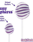 YumJunkie Sassy Spheres Grape Purple Striped Ball Lollipops: 100-Piece Bag