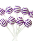 YumJunkie Sassy Spheres Grape Purple Striped Ball Lollipops - Petite: 400-Piece Bag