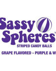 YumJunkie Sassy Spheres Grape Purple Striped Candy Balls: 5LB Bag