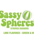 YumJunkie Sassy Spheres Lime Green Striped Ball Lollipops: 100-Piece Bag